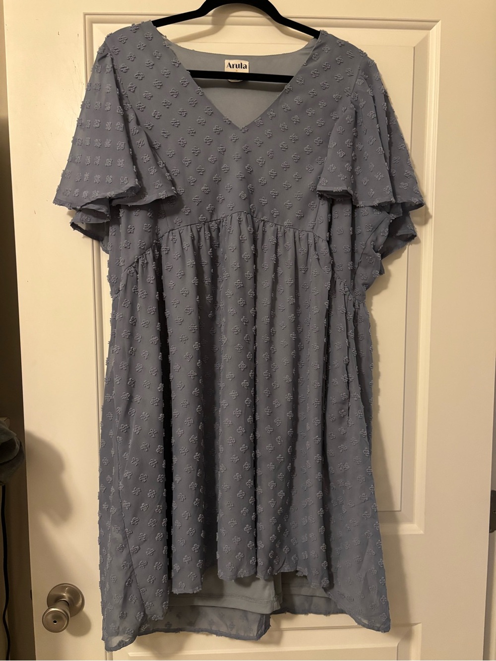 ARULA Soft Light Blue Dress with Subtle Texture
